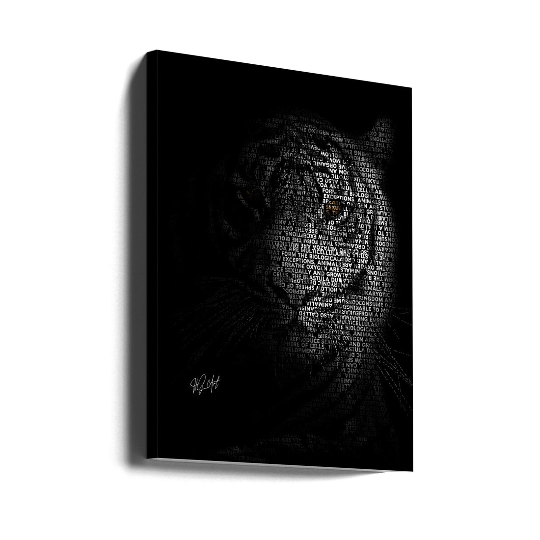 Tiger Portrait Quote by Ojenike Oladapo | Black And White Animal Portrait, Large Canvas Wall Art Print | Artsy Earth