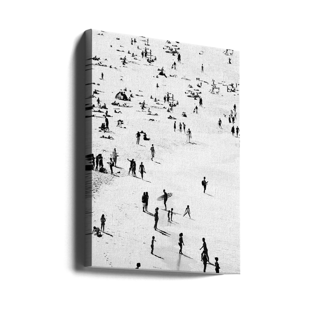 Beach Silhouettes by Kathrin Pienaar | Aerial Beach Crowd, Large Canvas Wall Art Print | Artsy Earth