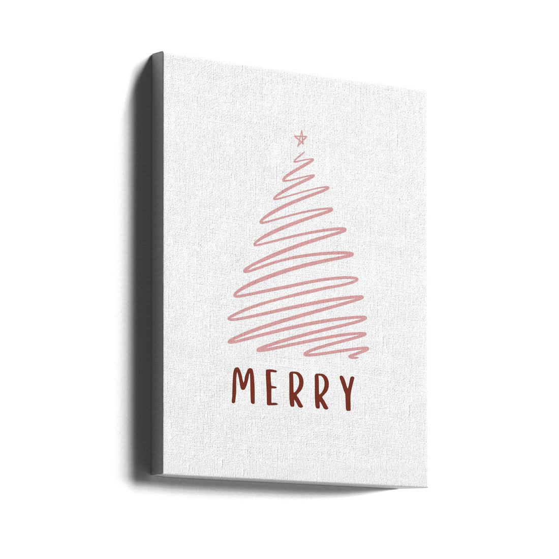 Merry Pink Christmas by Kristina N. | Christmas Tree Merry, Large Canvas Wall Art Print | Artsy Earth