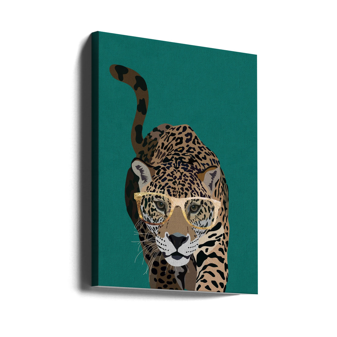 Curious Green Leopard by Sarah Manovski | Wild Animal Portrait, Large Canvas Wall Art Print | Artsy Earth