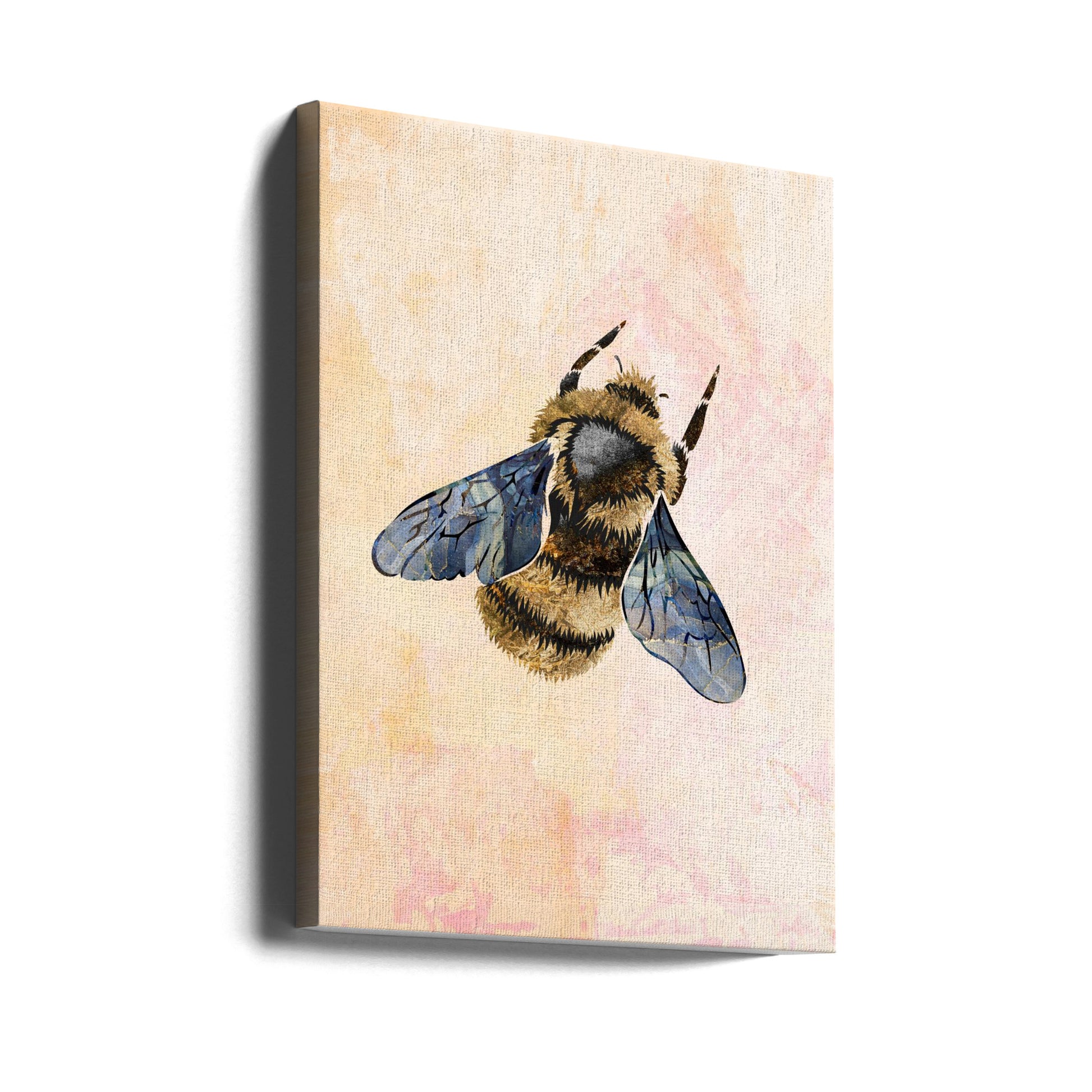 Rustic Bee by Sarah Manovski | Metallic Insect Texture, Large Canvas Wall Art Print | Artsy Earth