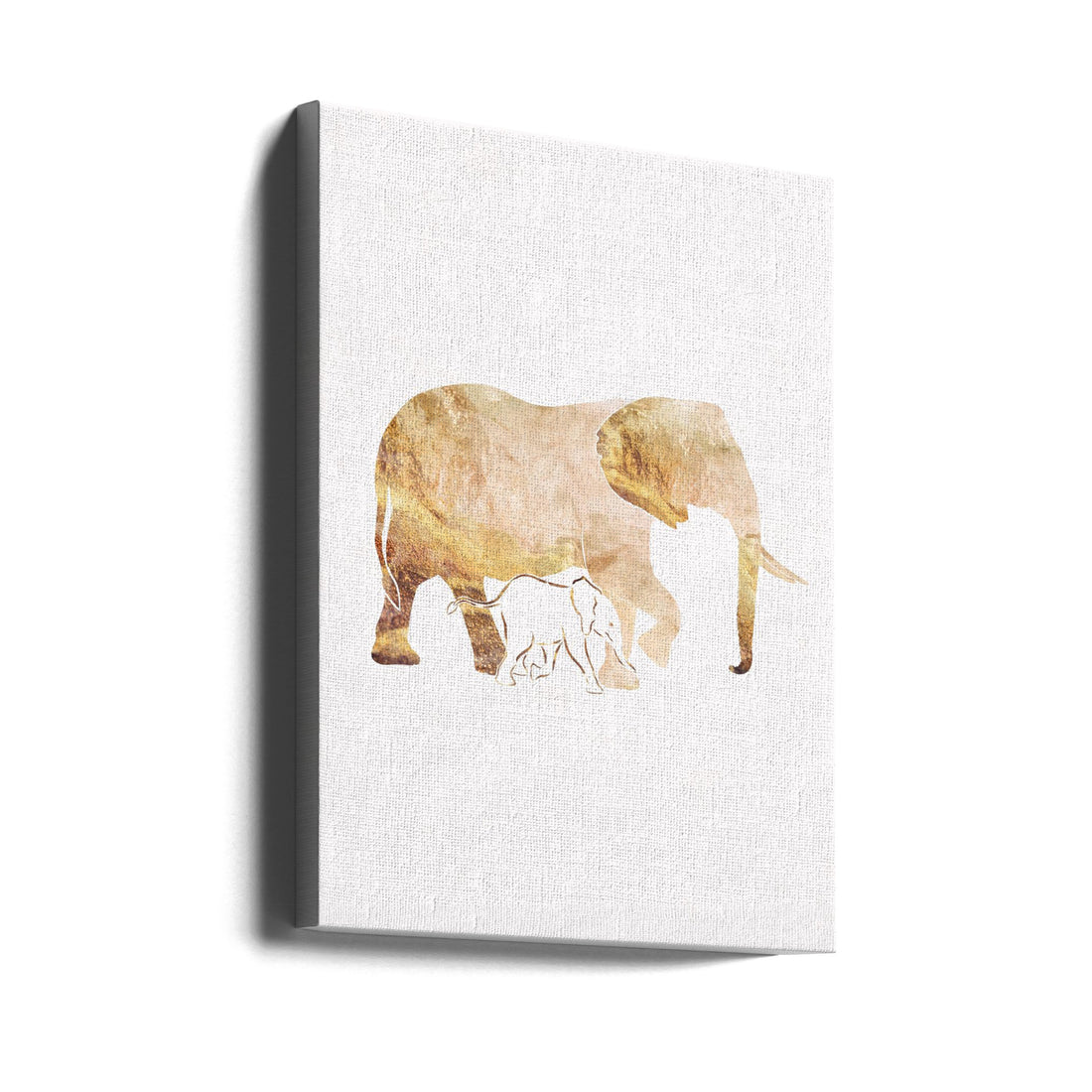 White Gold Elephants by Sarah Manovski | Safari Animal Silhouettes, Large Canvas Wall Art Print | Artsy Earth