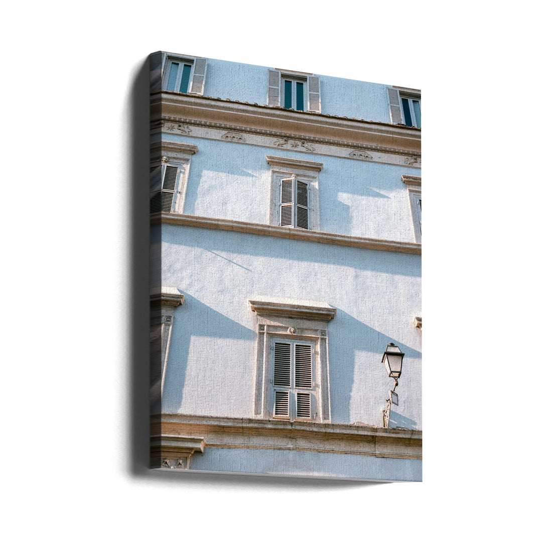 Blue Rome Buildings by Raisa Zwart | Urban Architecture Perspective, Large Canvas Wall Art Print | Artsy Earth