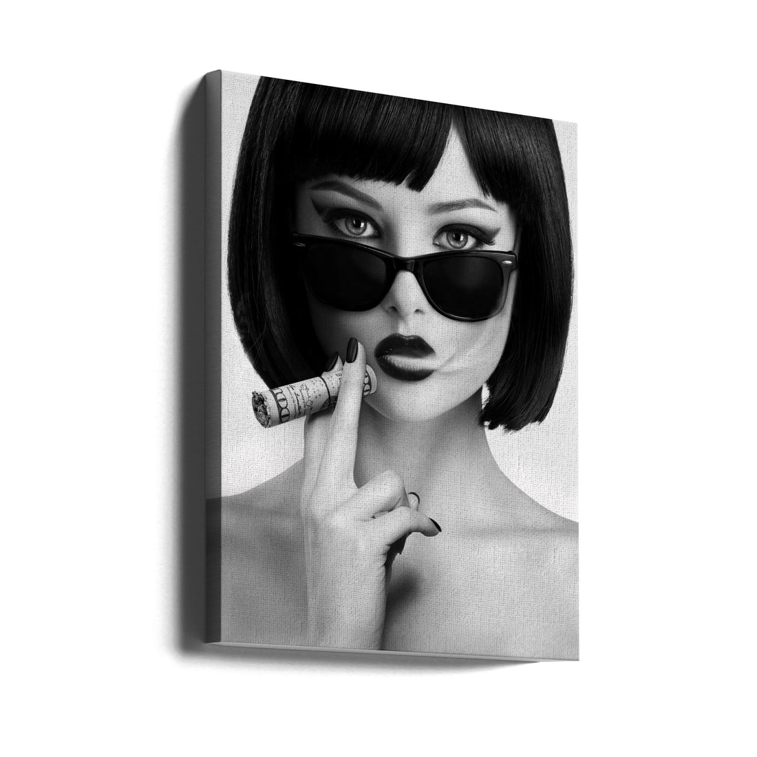 Smoke This by David Drake | Elegant Smoking Portrait, Large Canvas Wall Art Print | Artsy Earth