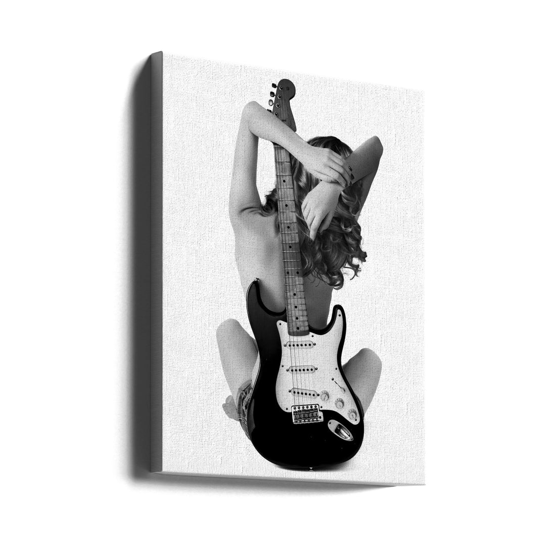 Lady And The Strat by David Drake | Sensual Guitar Performance, Large Canvas Wall Art Print | Artsy Earth