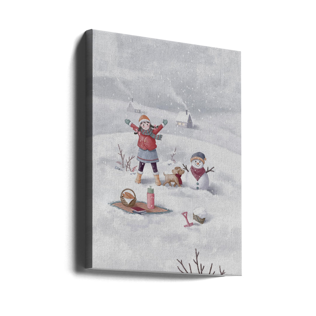 Winter Girl by Xuan Thai | Winter Fun, Large Canvas Wall Art Print | Artsy Earth