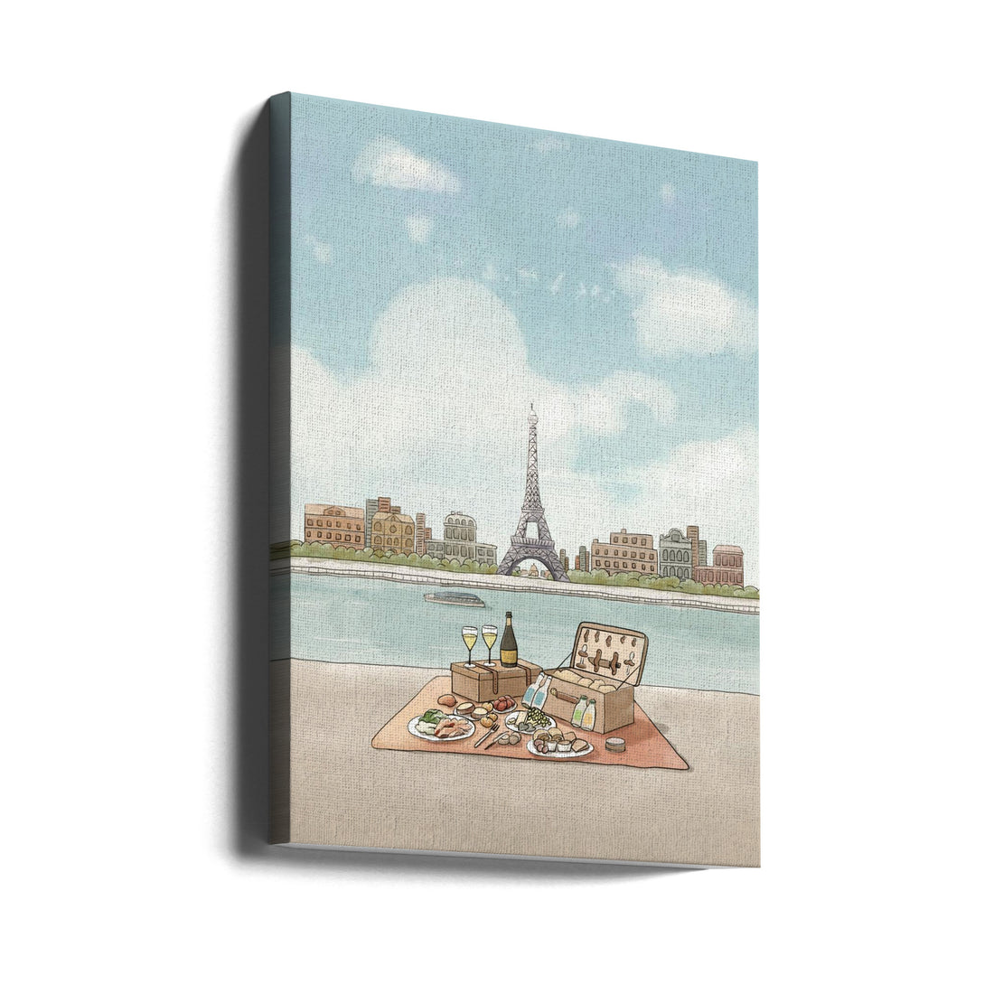 Paris Travel Art by Xuan Thai | Historical Architecture Illustration, Large Canvas Wall Art Print | Artsy Earth