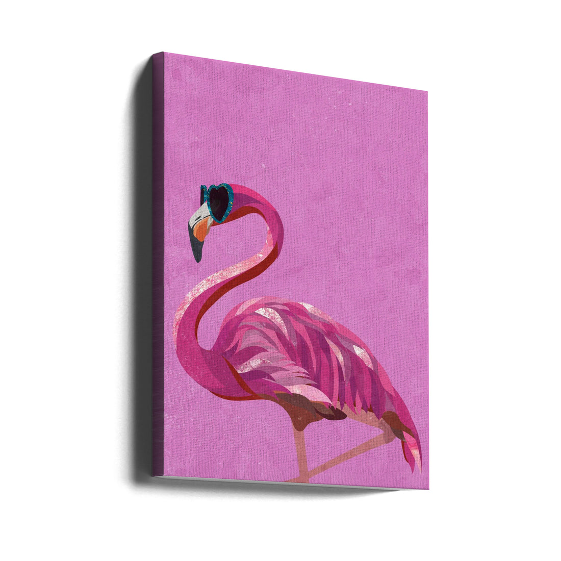 Magenta Metallic Flamingo by Sarah Manovski | Tropical Animal Portrait, Large Canvas Wall Art Print | Artsy Earth