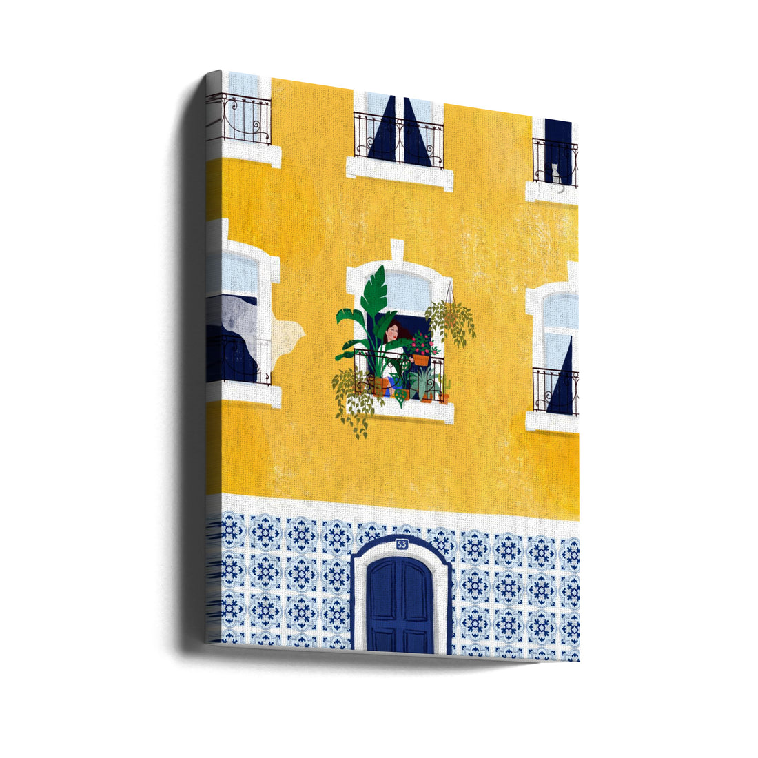 Lisbon Architecture by Maja Tomljanovic | Urban Building Facade, Large Canvas Wall Art Print | Artsy Earth