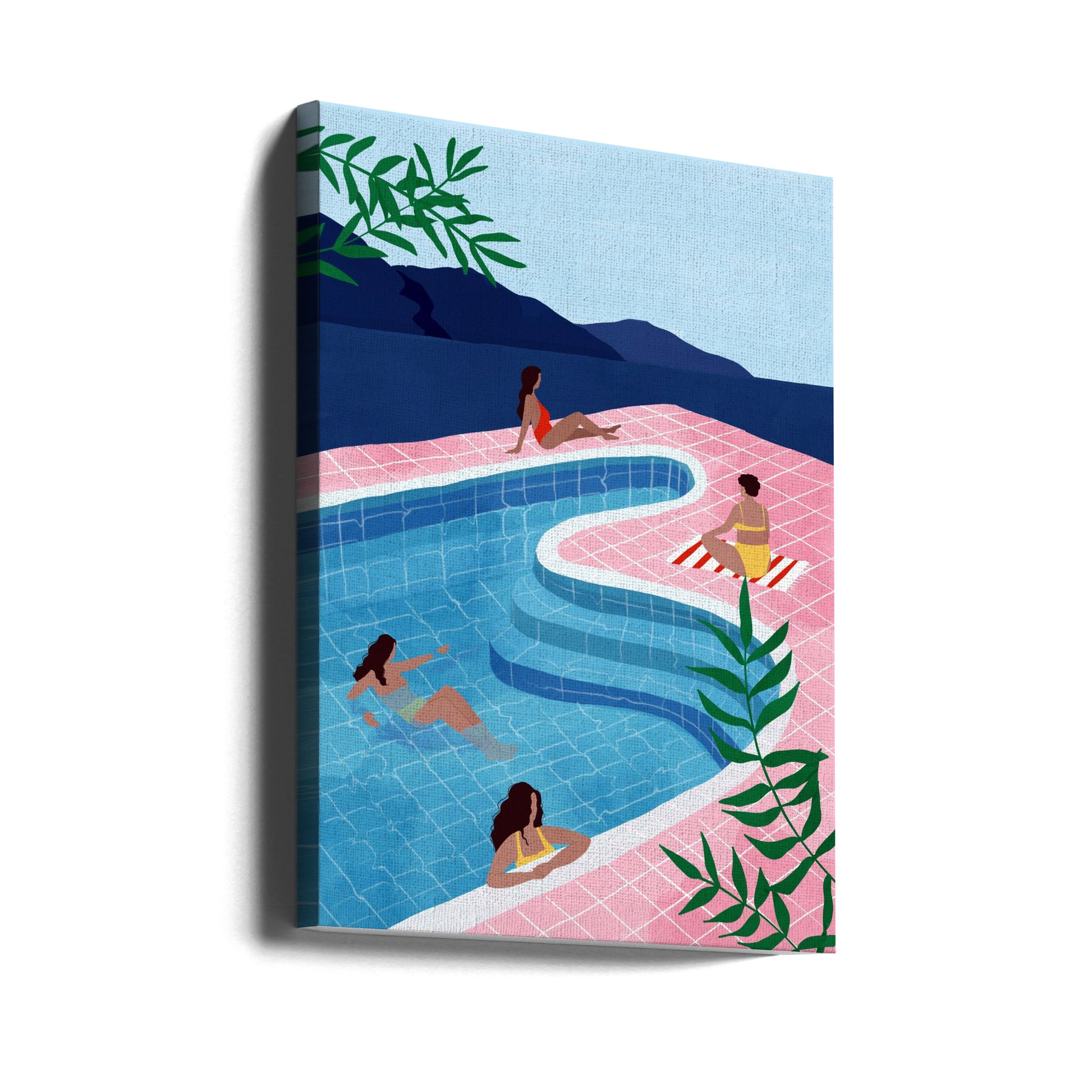 Pool Ladies by Maja Tomljanovic | Swimming Pool Leisure, Large Canvas Wall Art Print | Artsy Earth