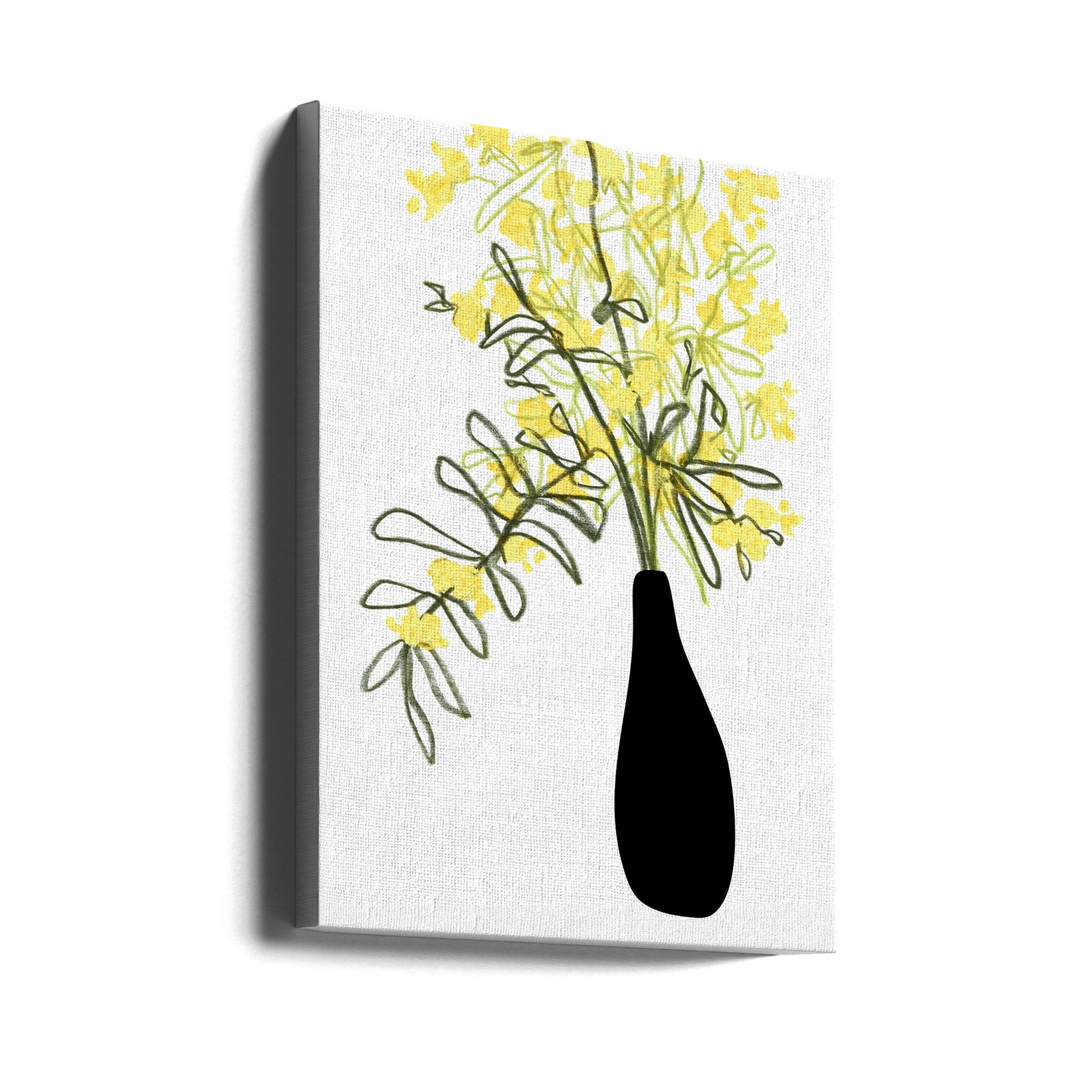 Yellow blooms in a vase by Rosana Laiz Blursbyai | Modern Floral Abstract, Large Canvas Wall Art Print | Artsy Earth