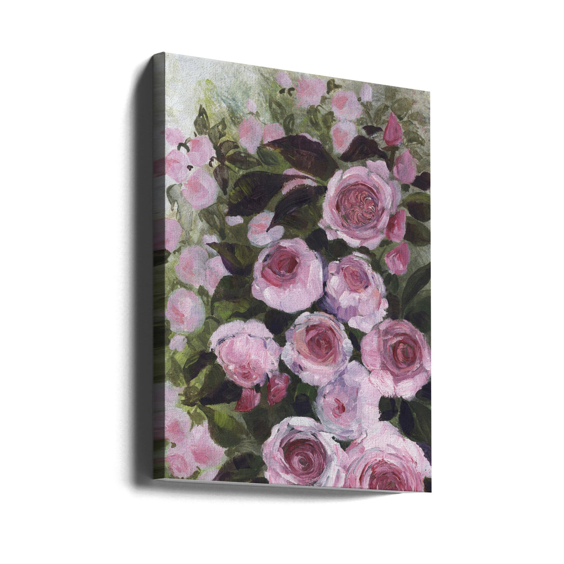 Painterly Roses by Rosana Laiz Blursbyai | Pink Floral Painting, Large Canvas Wall Art Print | Artsy Earth