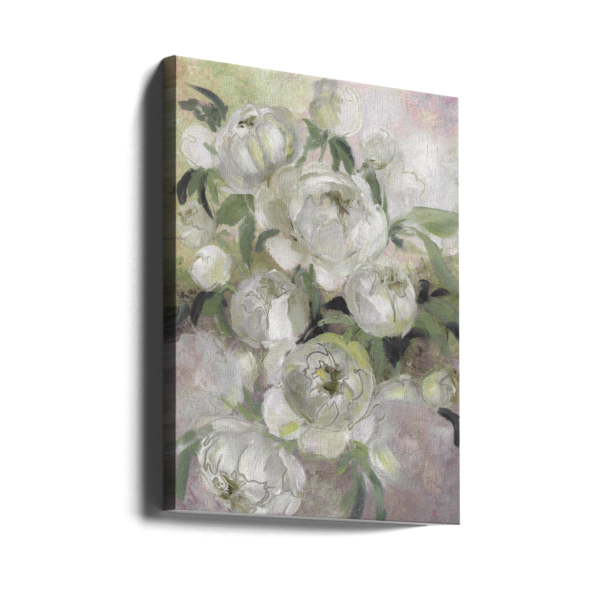 Painterly Floral Art by Rosana Laiz Blursbyai | Expressive Peony Painting, Large Canvas Wall Art Print | Artsy Earth