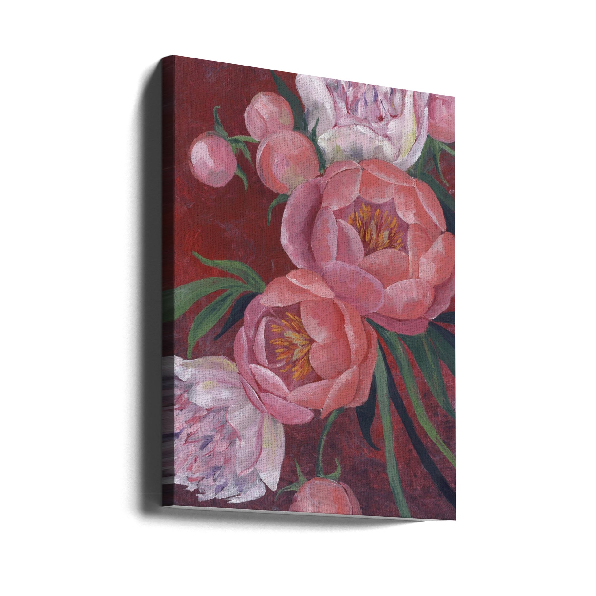 Nevaeh Peonies by Rosana Laiz Blursbyai | Floral Oil Painting, Large Canvas Wall Art Print | Artsy Earth