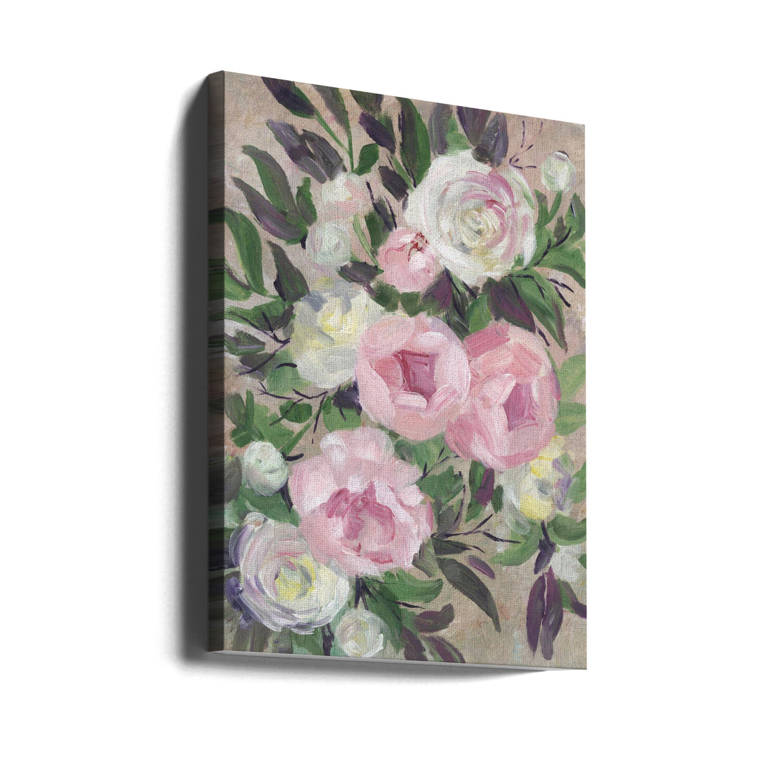 Painterly Rose Bouquet by Rosana Laiz Blursbyai | Oil Painted Flowers, Large Canvas Wall Art Print | Artsy Earth