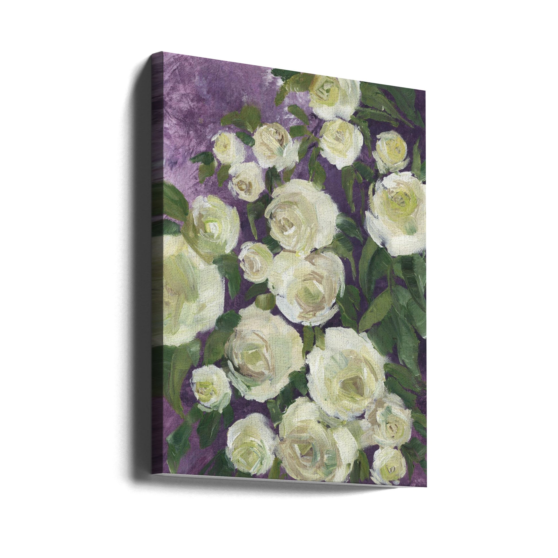 Painterly Roses by Rosana Laiz Blursbyai | White Rose Bouquet, Large Canvas Wall Art Print | Artsy Earth