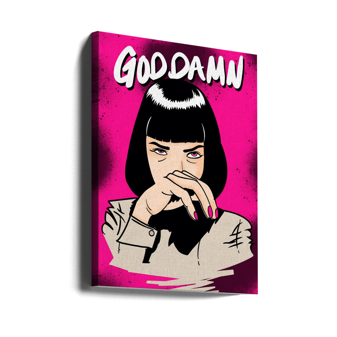 Goddamn Mia Wallace by Tomas Härstedt | Pop Art Movie Poster, Large Canvas Wall Art Print | Artsy Earth