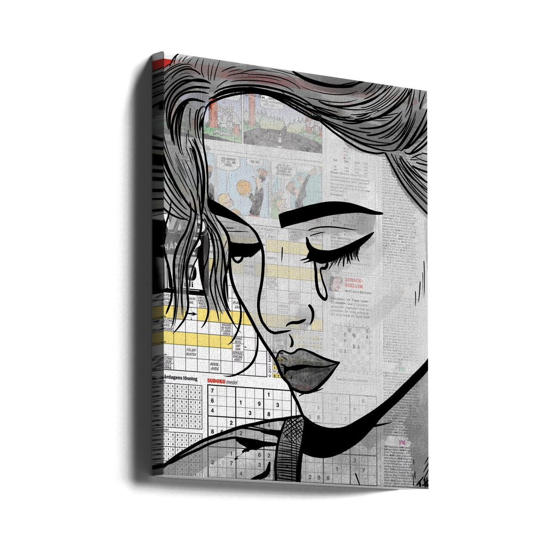 Paper Girl by Tomas Härstedt | Crying Woman Reading, Large Canvas Wall Art Print | Artsy Earth