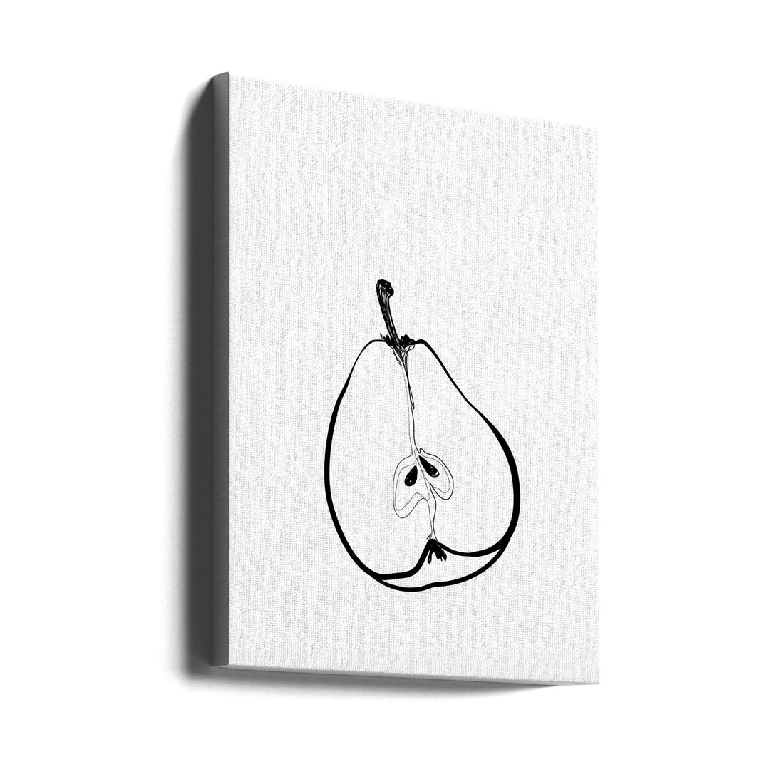 Line Art Half Pear by Rosana Laiz Blursbyai | Minimal Line Drawing, Large Canvas Wall Art Print | Artsy Earth