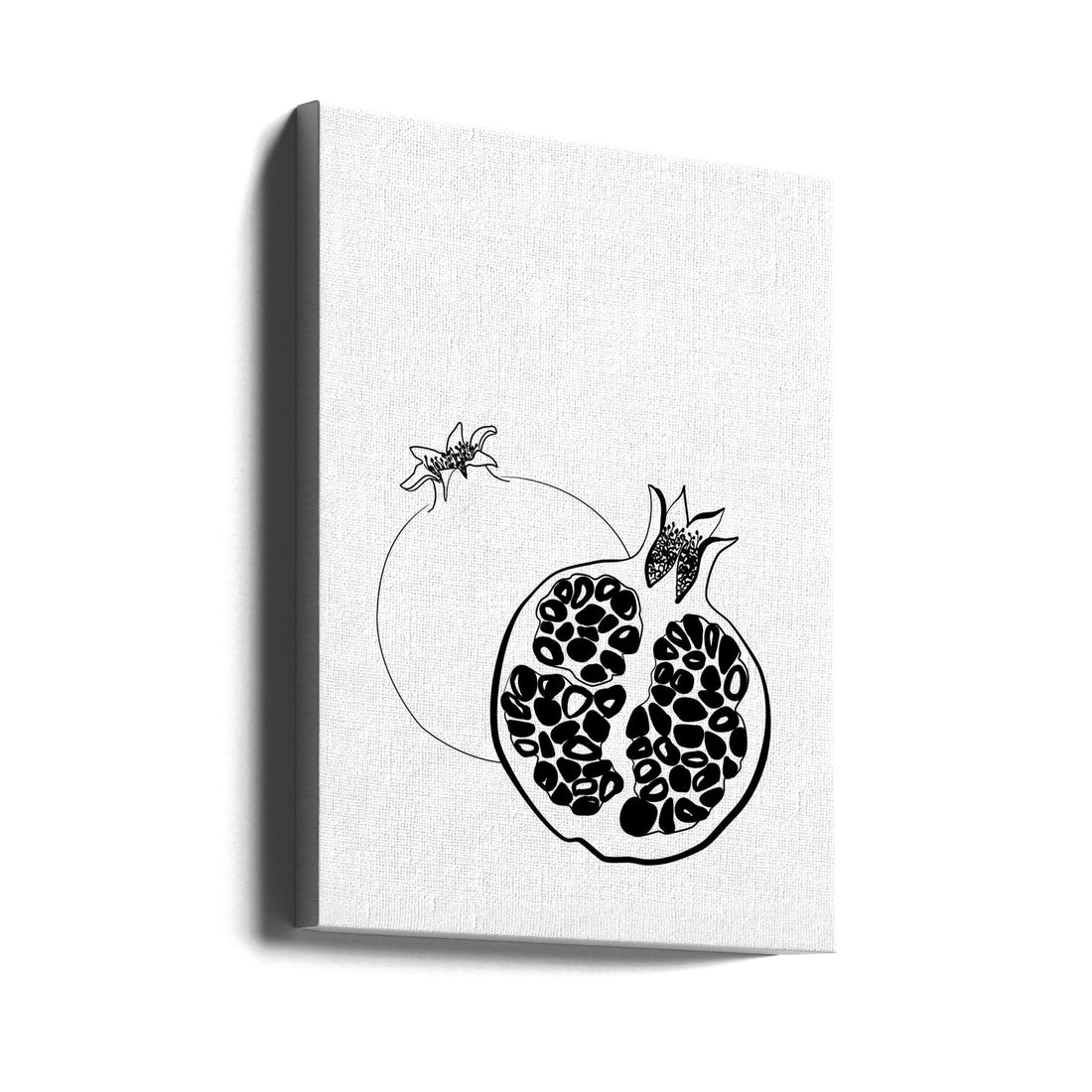 Line Art Pomegranates by Rosana Laiz Blursbyai | Black White Line Drawing, Large Canvas Wall Art Print | Artsy Earth