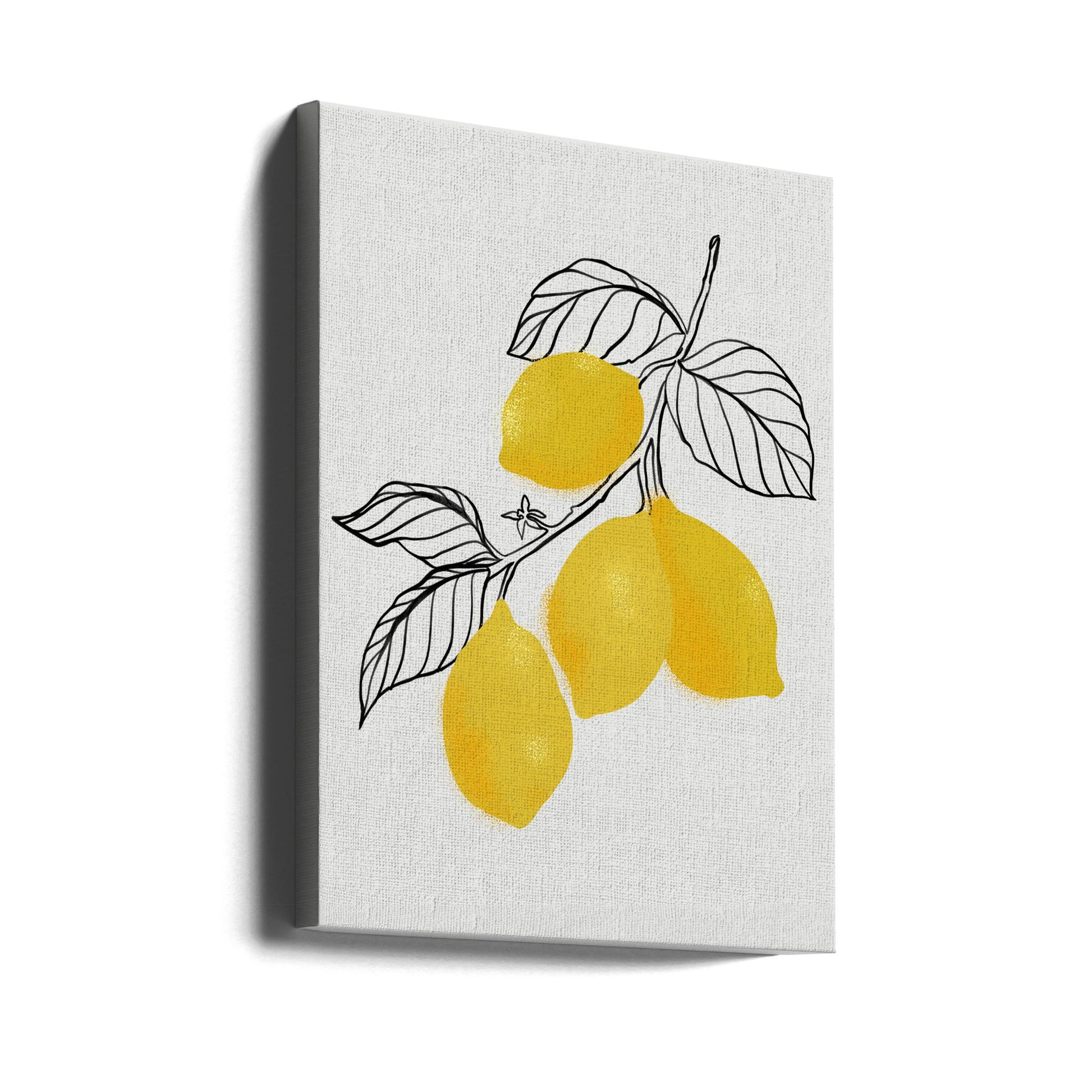 Lamya Lemons by Rosana Laiz Blursbyai | Yellow Lemon Line Art, Large Canvas Wall Art Print | Artsy Earth