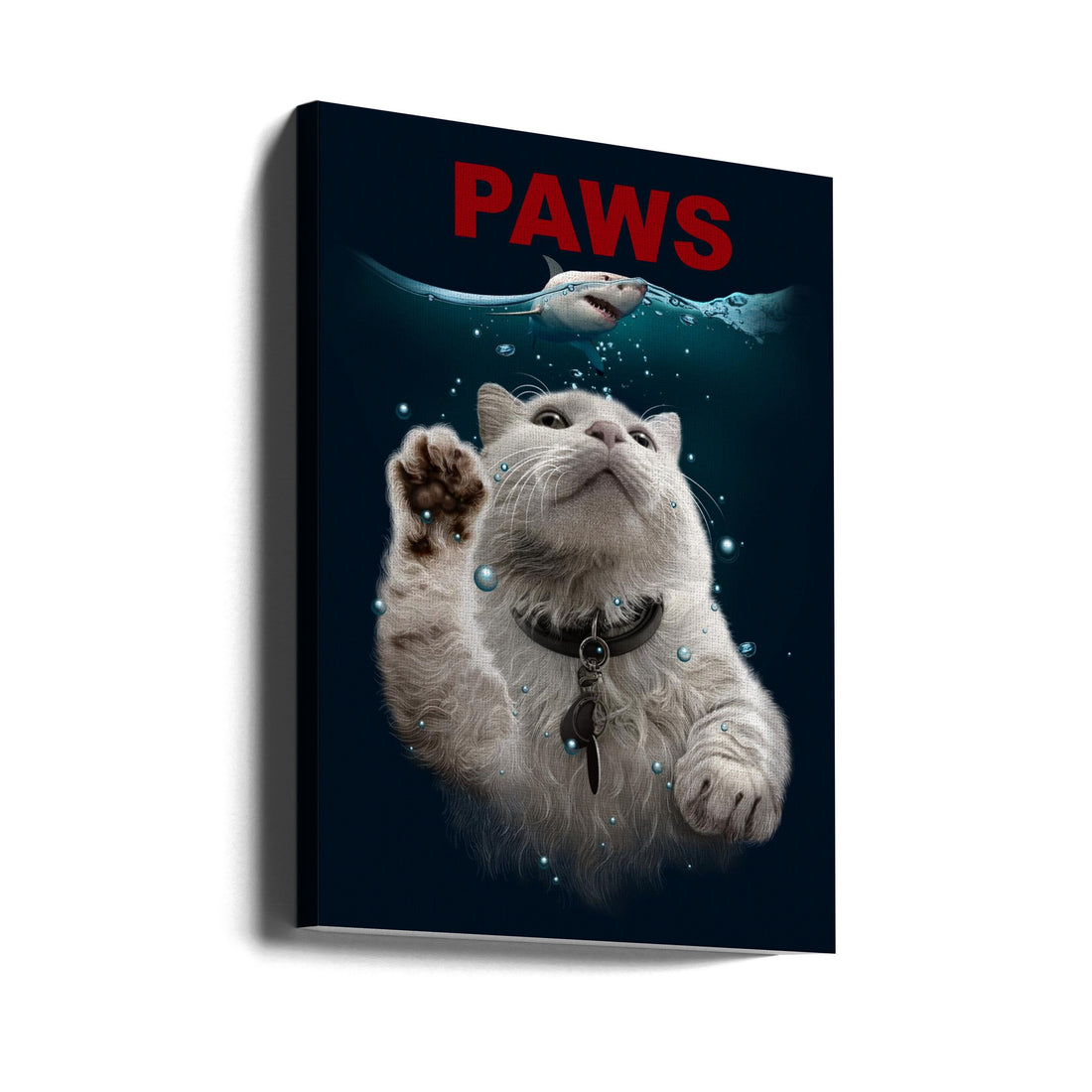 Paws Movie Parody by Adam Lawless | Funny Cat Parody, Large Canvas Wall Art Print | Artsy Earth