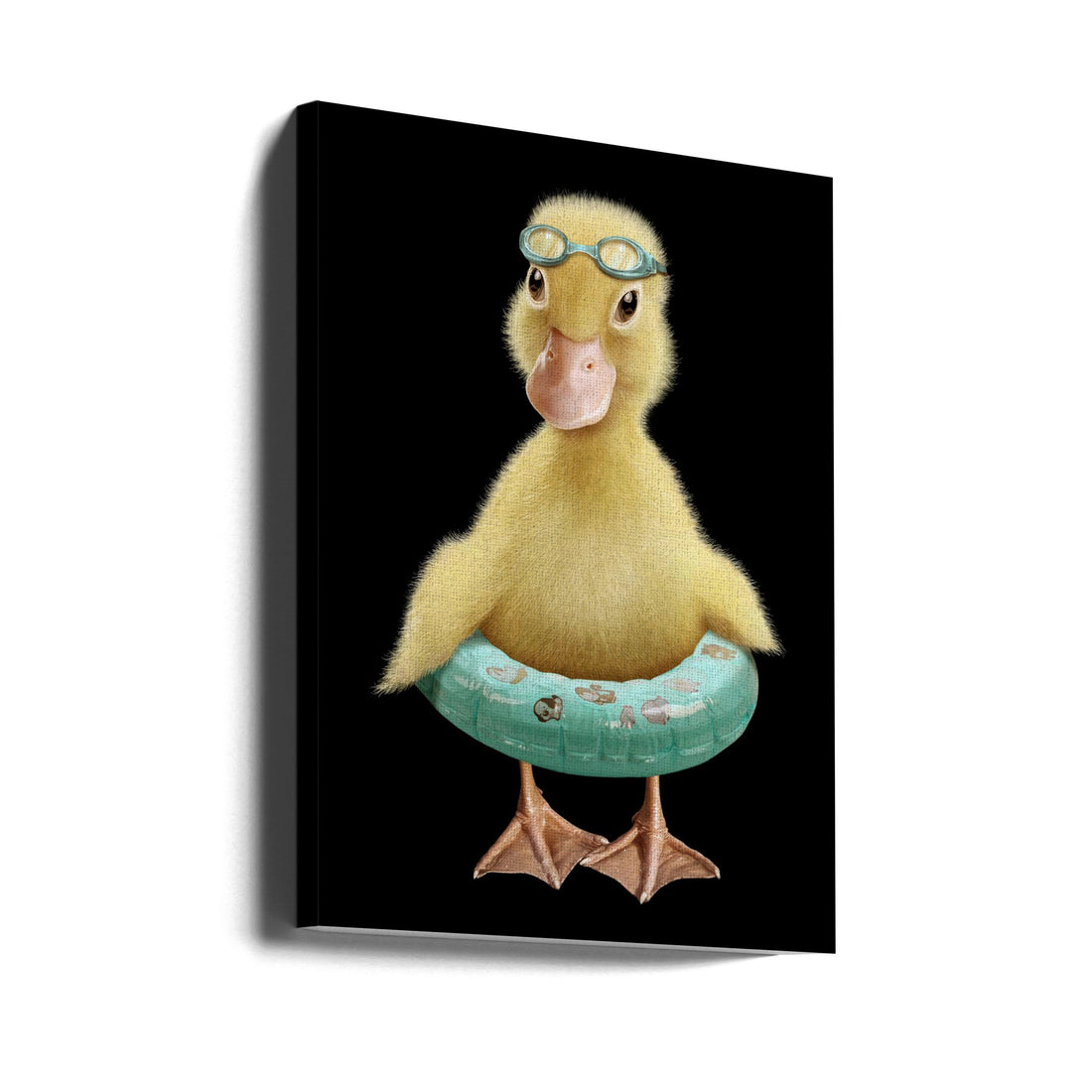 Swimming Duck Art by Adam Lawless | Funny Duck Portrait, Large Canvas Wall Art Print | Artsy Earth