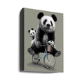 Panda Bicycle Fun by Adam Lawless | Cute Panda Portrait, Large Canvas Wall Art Print | Artsy Earth