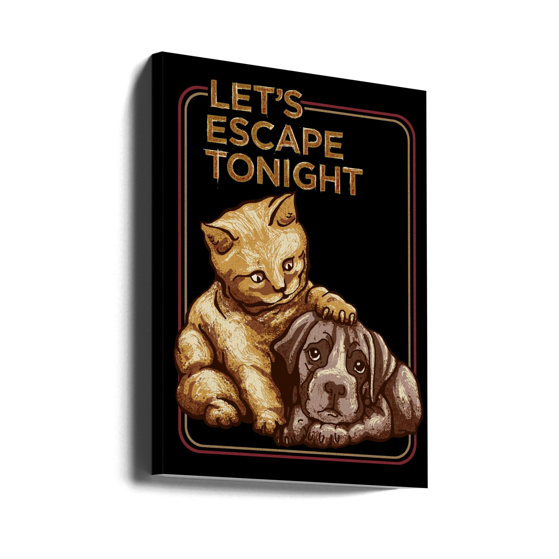 LET'S ESCAPE TONIGHT by Adam Lawless | Romantic Animal Friends, Large Canvas Wall Art Print | Artsy Earth