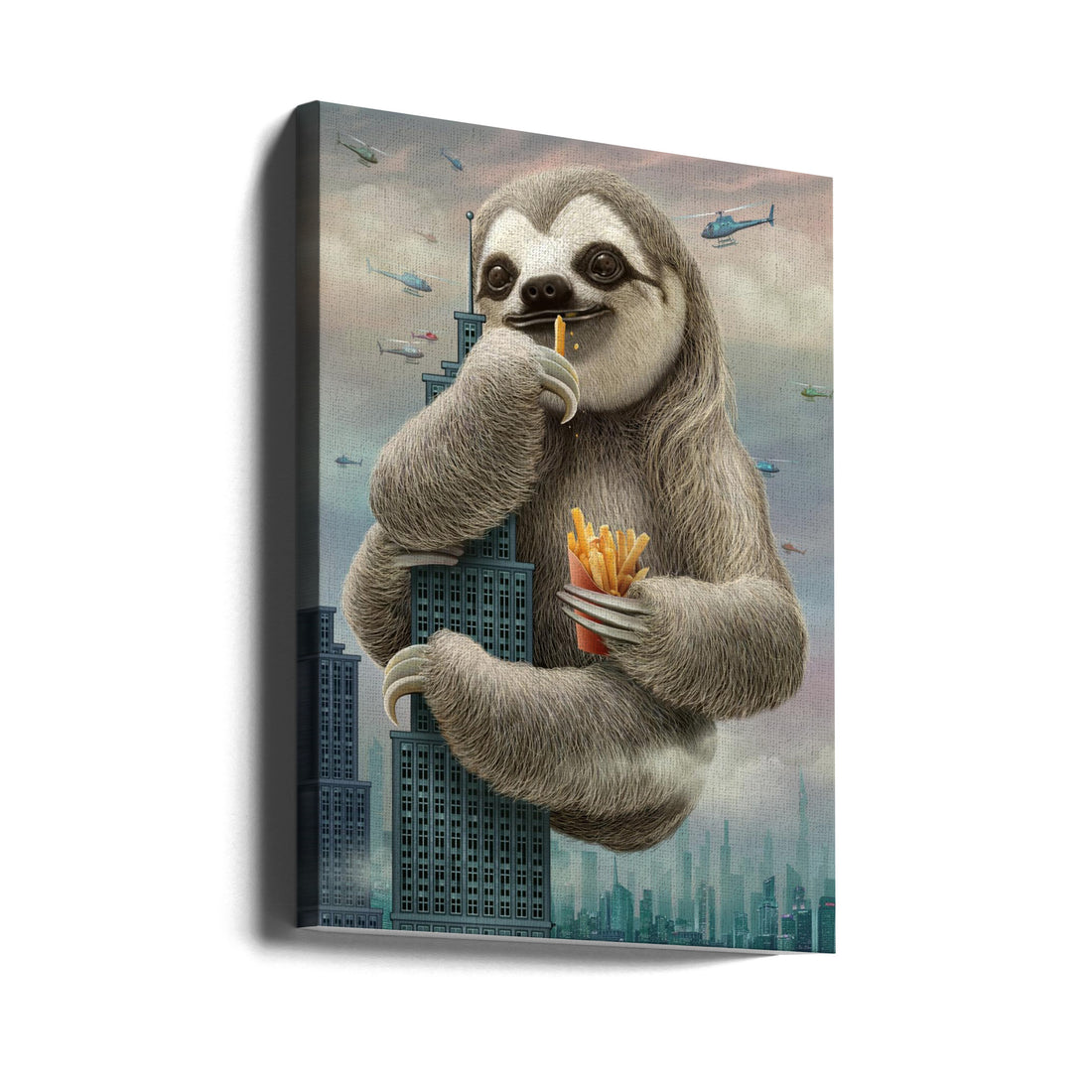 sloth climbing a building by Adam Lawless | Urban Wildlife Art, Large Canvas Wall Art Print | Artsy Earth