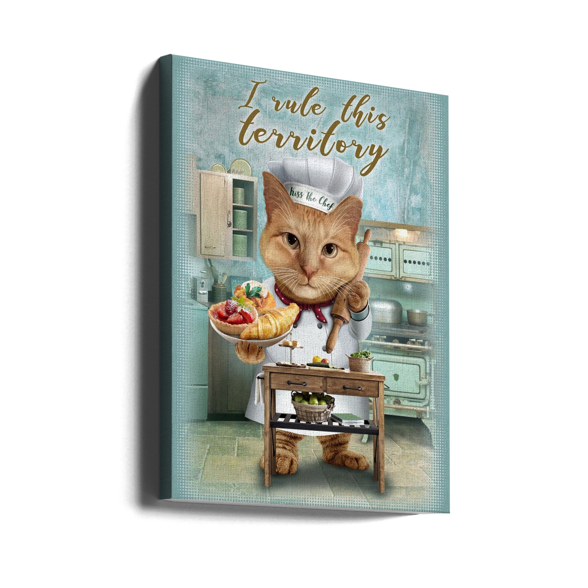 My Territory by Adam Lawless | Funny Cat Kitchen, Large Canvas Wall Art Print | Artsy Earth