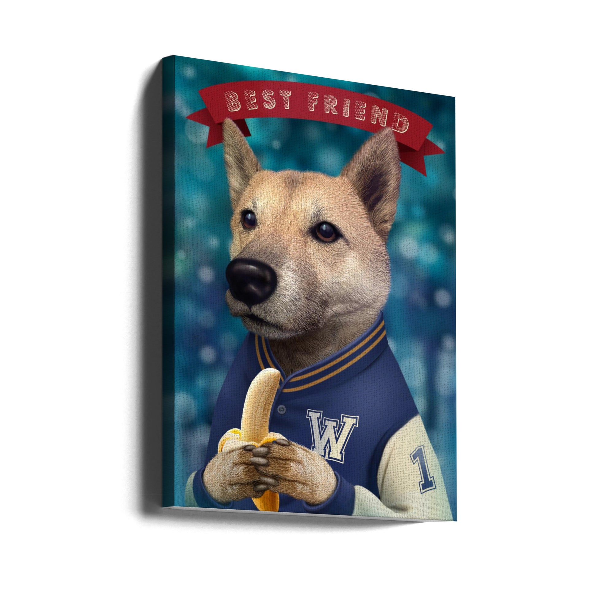 Westley Dog Portrait by Adam Lawless | Pet Animal Friend, Large Canvas Wall Art Print | Artsy Earth