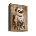 Student Sloth by Adam Lawless | Vintage Animal Illustration, Large Canvas Wall Art Print | Artsy Earth