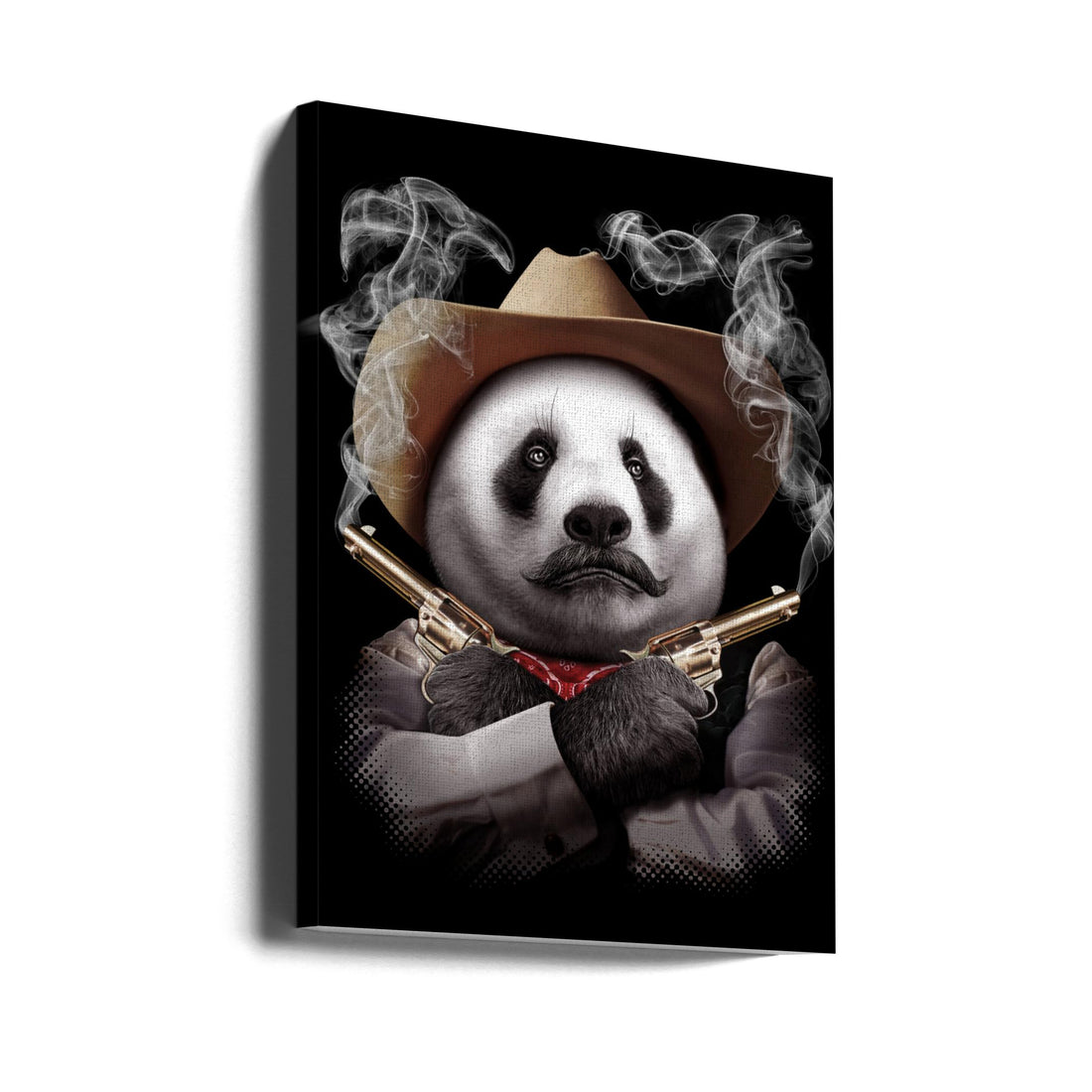 Panda Crossgun by Adam Lawless | Panda Gun Portrait, Large Canvas Wall Art Print | Artsy Earth