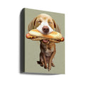 Funny Hot Dog Pet by Adam Lawless | Humorous Pet Portrait, Large Canvas Wall Art Print | Artsy Earth