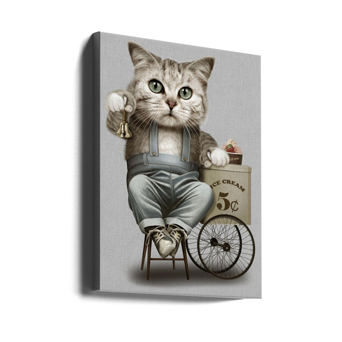 Ice Cream Seller by Adam Lawless | Cat Portrait Studio, Large Canvas Wall Art Print | Artsy Earth