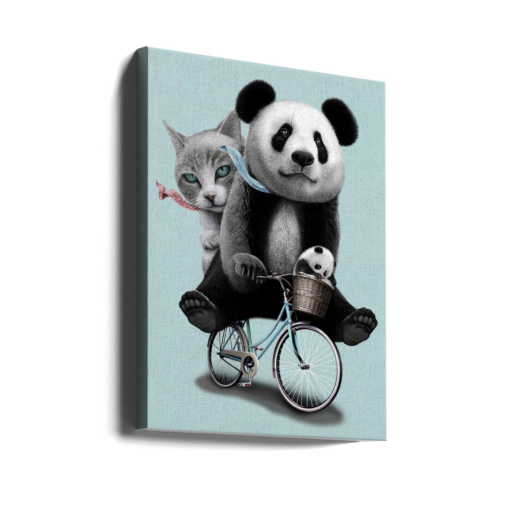 best friends go riding by Adam Lawless | Cute Animal Friends, Large Canvas Wall Art Print | Artsy Earth