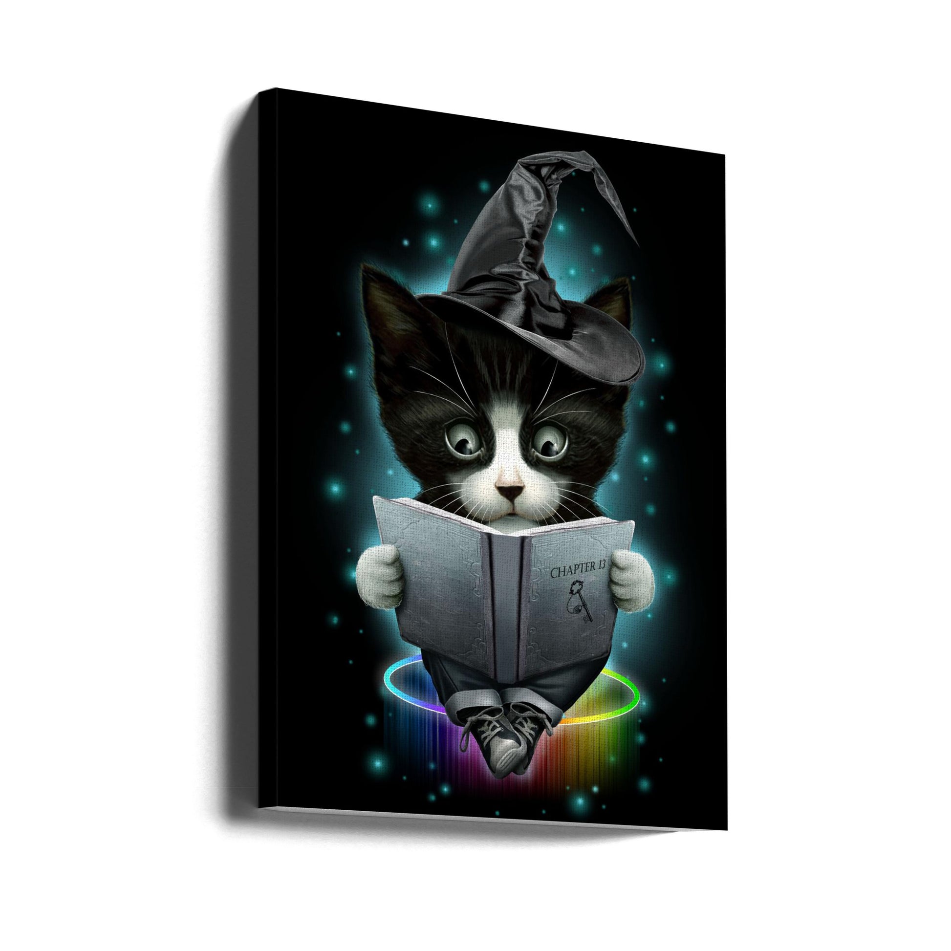 magical cat by Adam Lawless | Witch Cat Illustration, Large Canvas Wall Art Print | Artsy Earth