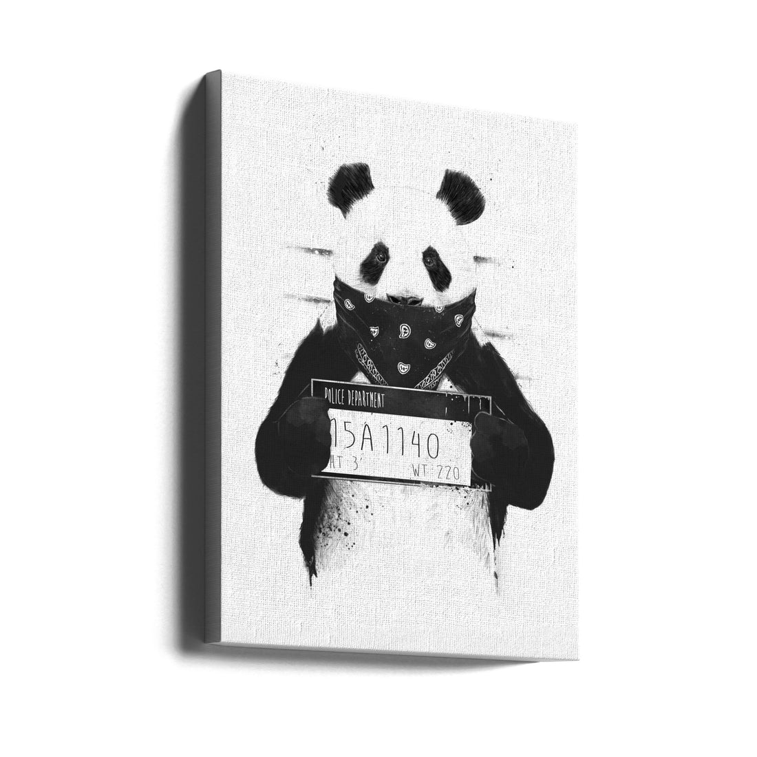 Bad Panda by Balazs Solti | Criminal Panda Illustration, Large Canvas Wall Art Print | Artsy Earth