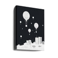 Balloons and the city by Balazs Solti | Urban Night Cityscape, Large Canvas Wall Art Print | Artsy Earth