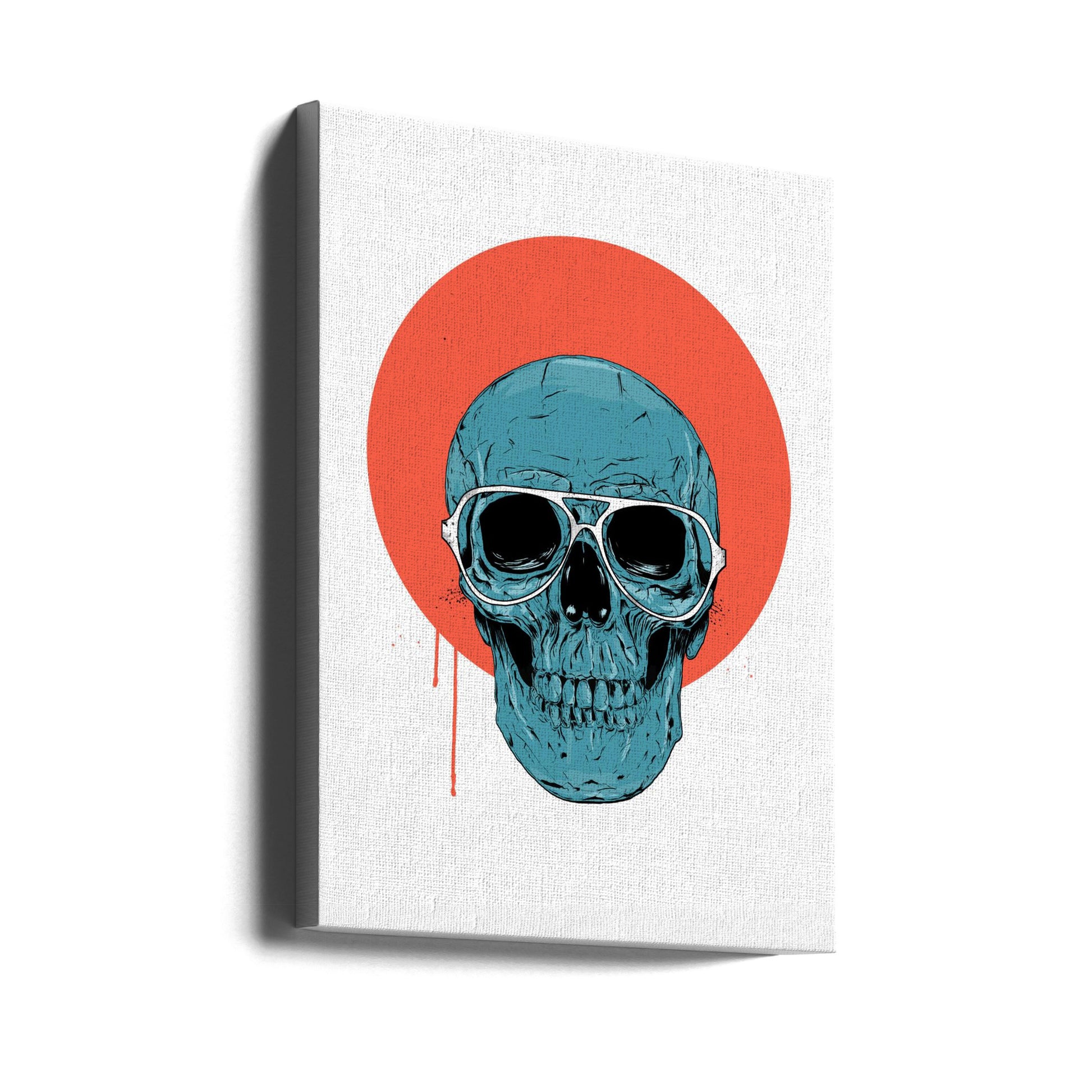 Blue Skull II by Balazs Solti | Spooky Skull Drawing, Large Canvas Wall Art Print | Artsy Earth