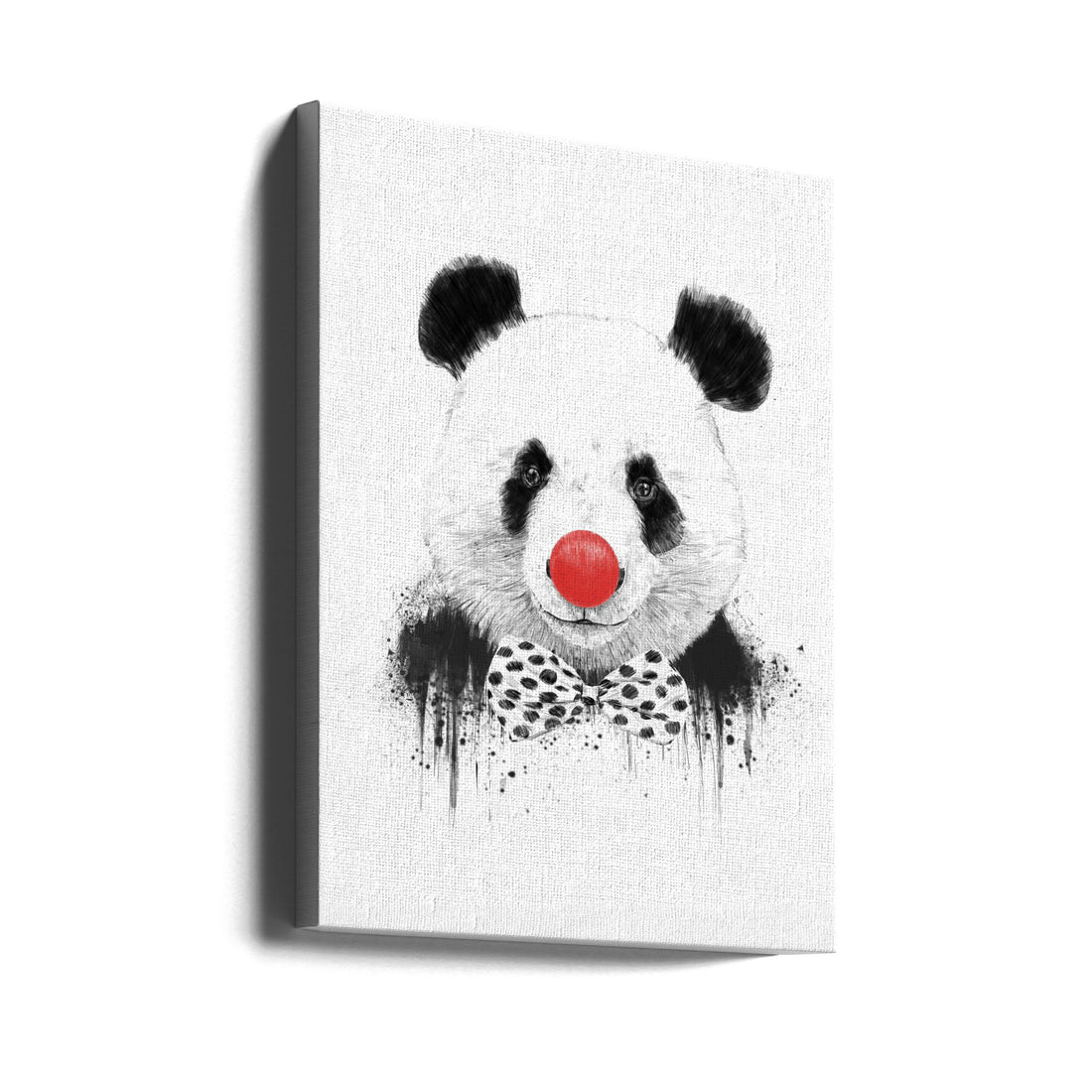 Clown Panda by Balazs Solti | Cute Animal Illustration, Large Canvas Wall Art Print | Artsy Earth