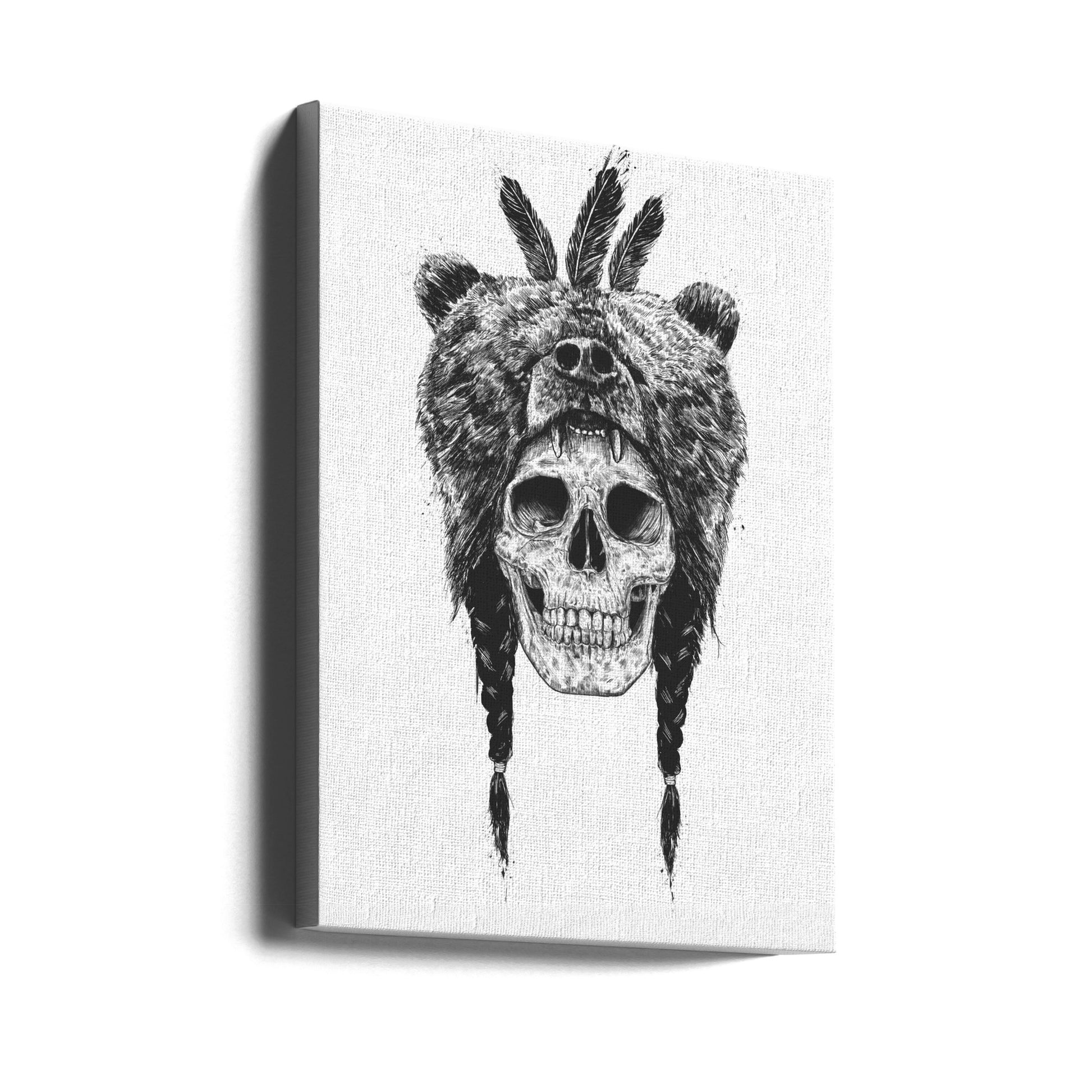 Dead Shaman by Balazs Solti | Spooky Skeleton Mask, Large Canvas Wall Art Print | Artsy Earth