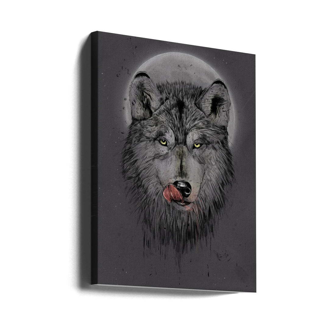 Dark Wolf Night by Balazs Solti | Scary Wolf Portrait, Large Canvas Wall Art Print | Artsy Earth