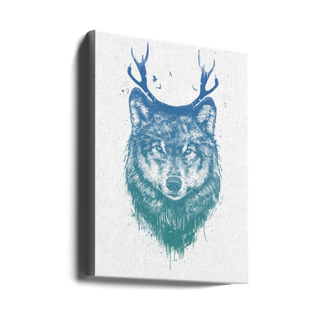 Deer Wolf by Balazs Solti | Animal Portrait Illustration, Large Canvas Wall Art Print | Artsy Earth