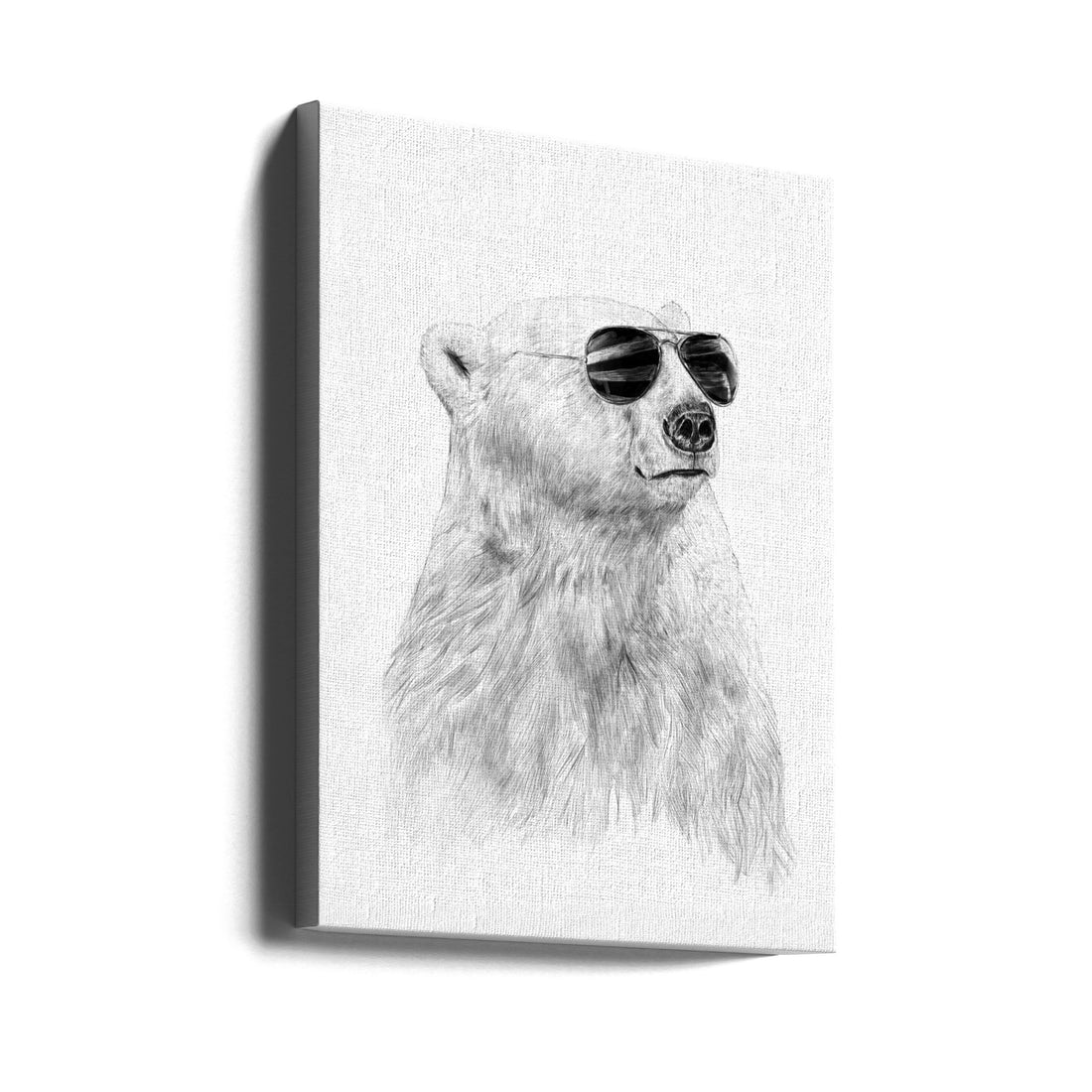 Don't let the sun go down by Balazs Solti | Funny Polar Bear Drawing, Large Canvas Wall Art Print | Artsy Earth