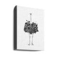 Floral Ostrich by Balazs Solti | Botanical Bird Illustration, Large Canvas Wall Art Print | Artsy Earth