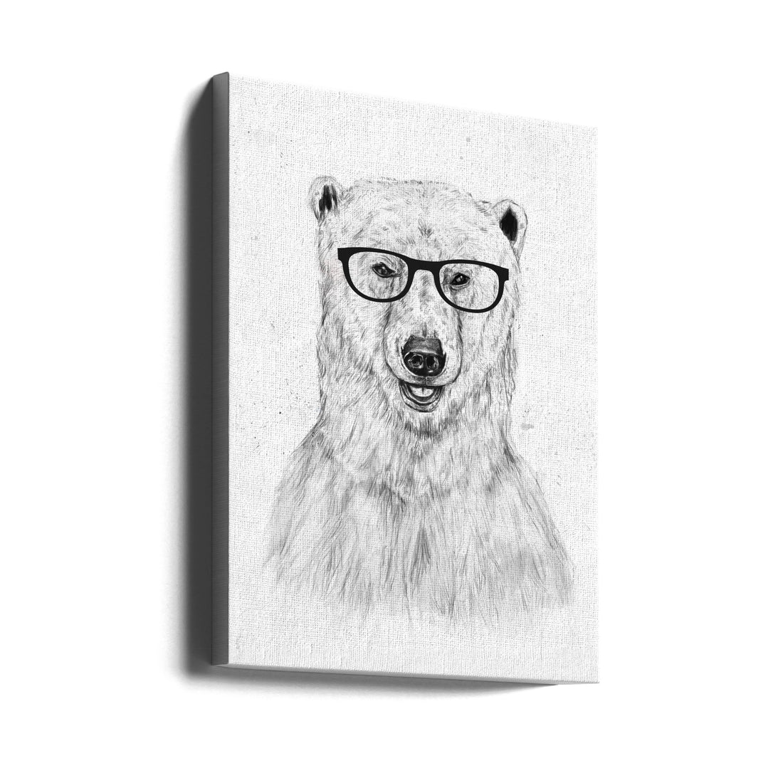 Geek Bear by Balazs Solti | Funny Animal Portrait, Large Canvas Wall Art Print | Artsy Earth