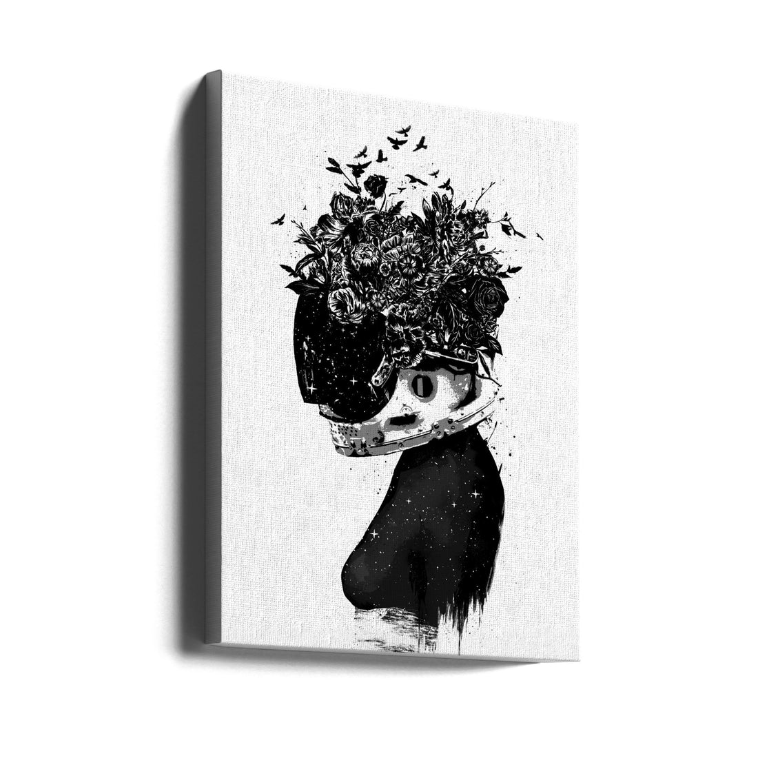 Astronaut Girl by Balazs Solti | Space Floral Universe, Large Canvas Wall Art Print | Artsy Earth