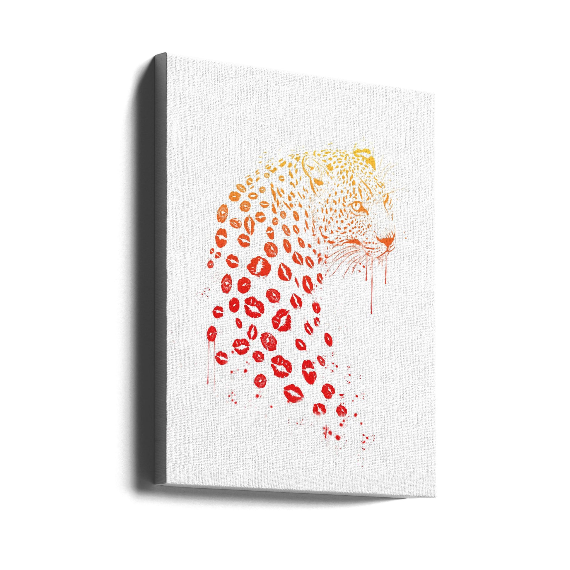 Kiss Me by Balazs Solti | Romantic Leopard Illustration, Large Canvas Wall Art Print | Artsy Earth